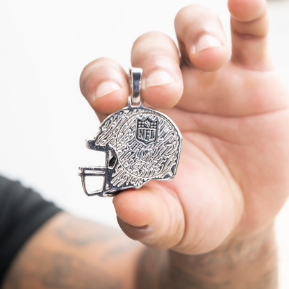 2025 Arizona Cardinals Team Helmet Pendant - White Gold
