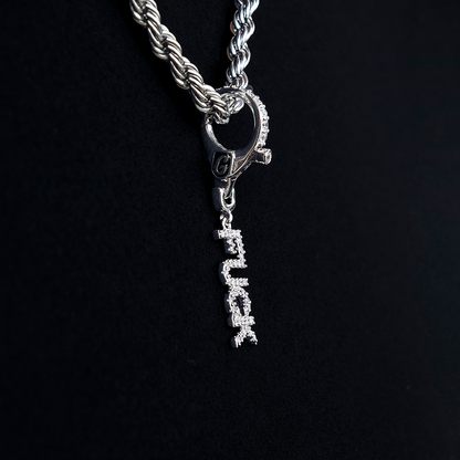 "Fuck" Clip On Charm Pendant in White Gold