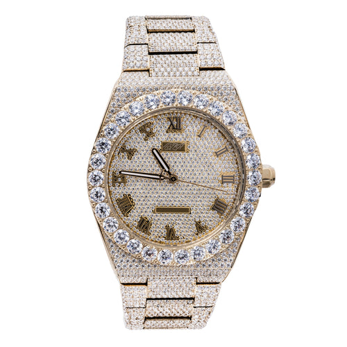 42MM Fully Iced Moissanite Alpha Era® in Gold