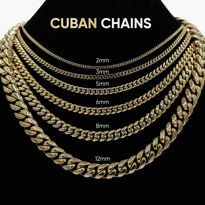 8.5mm Diamond Prong Cuban Necklace - White Gold