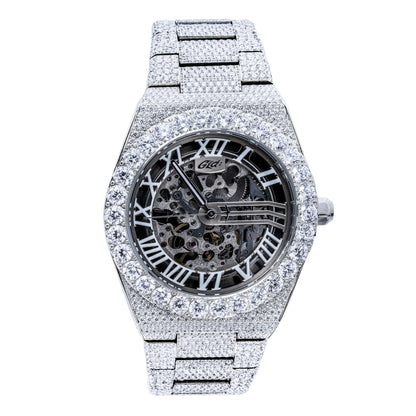 42MM Iced Moissanite Alpha Era® Luminous Skeleton 316