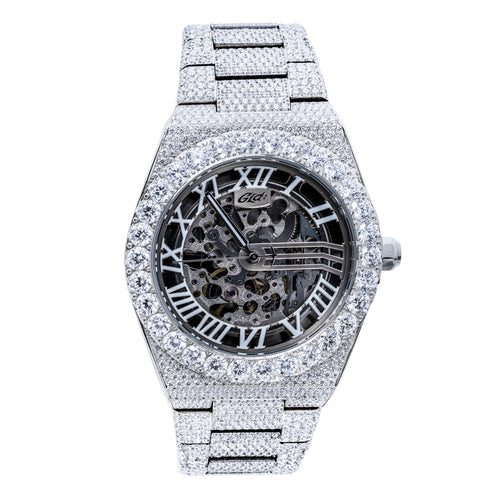 42MM Iced Moissanite Alpha Era® Luminous Skeleton 316