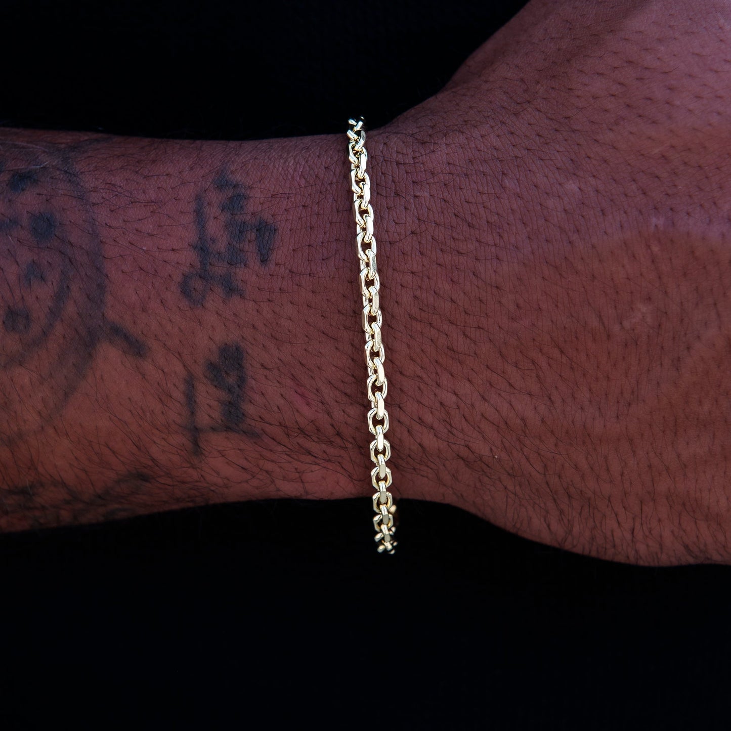 3.6MM Open Box Bracelet in Yellow Gold