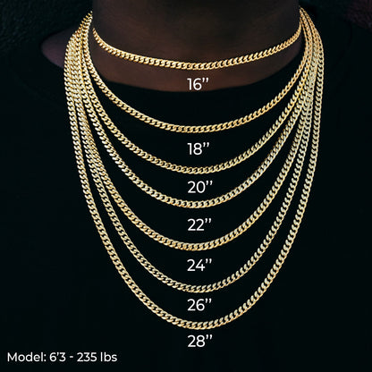 3.6mm Open Box Chain - Yellow Gold