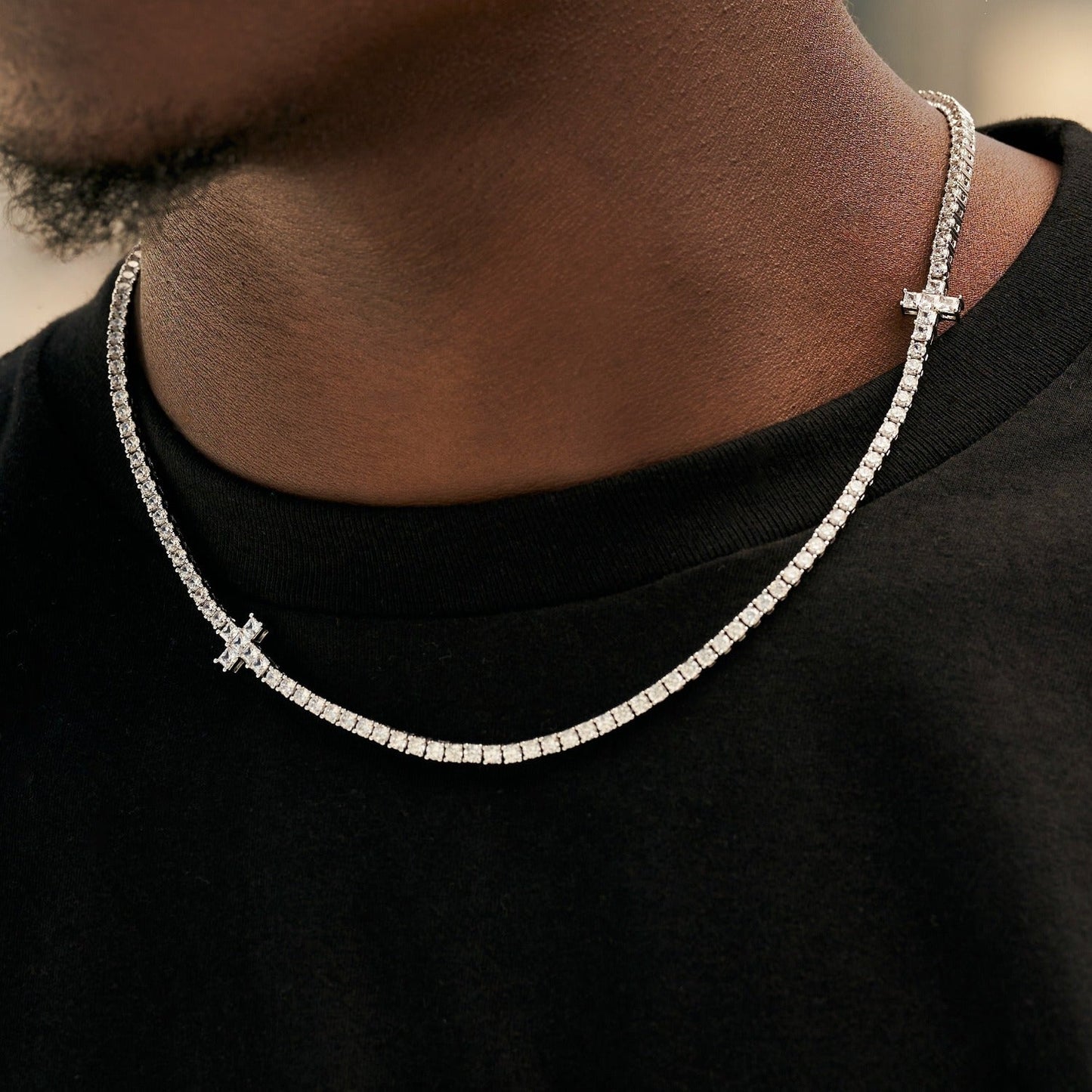 3MM Diamond Cross Tennis Chain