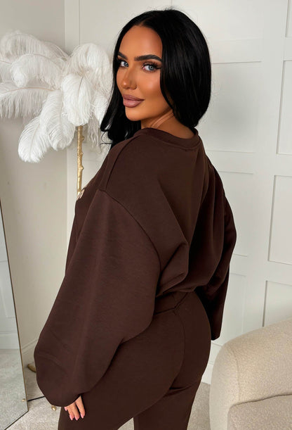 Easy Does It Chocolate Brown Los Angeles Lounge Co-Ord Set