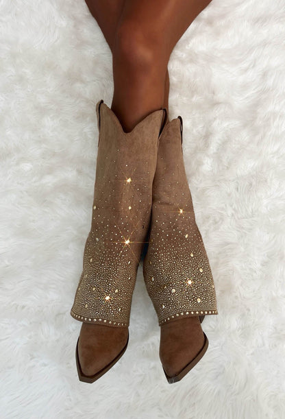 Everyday Hero Sand Sparkle Shark Cowboy Boots