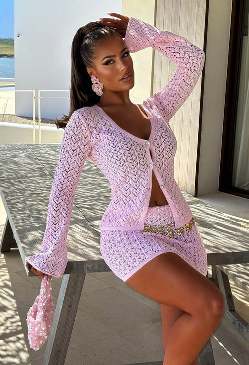 Exotic Glow Light Pink Crochet Top